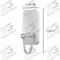 COMMAND Bath Hook: 7/8 lb Wt Capacity, 1 Points per Hook, Nickel, 2 19/32 in Overall Ht, (2) Strips (MPN BATH33-SN-ES). Key specifications — Brand: COMMAND; Color: Nickel.