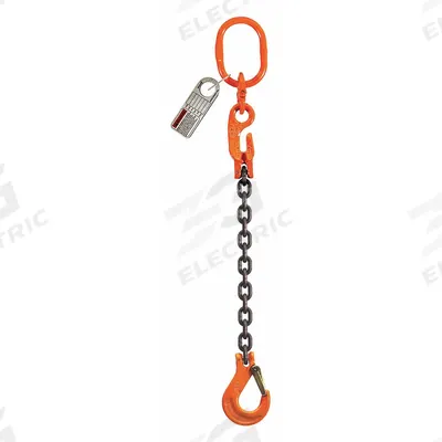 PEWAG Chain Sling: 3/8 in Chain Trade Size, 100 Chain Grade, Sling Hook, Steel - Adjustable-Length Grade-100 Single-Leg Chain Slings