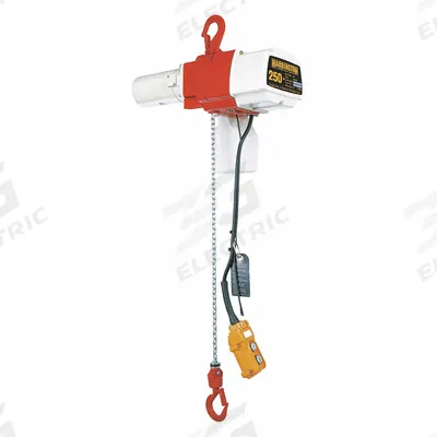 HARRINGTON Electric Chain Hoist: H2 - Light Duty, 120V AC, Hook Mounted - No Trolley - General Purpose Electric Hoists