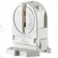 LEVITON Lampholder: Lamp Holder, Miniature Bi-Pin (G5), 1 1/8 in Overall Lg, 120 W Watt, White (MPN 13654-SWP). Key specifications — attr234509: Miniature Bi-Pin (G5); attr234515: 600V AC; attr327041: Lamp Holder; attr239872: LEVITON; attr234516: White; attr234535: With Panel Locator Post.