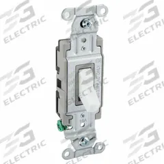 BRYANT Wall Switch: Toggle Switch, Single Pole, Maintained, White, 120/277V AC, 15 A (MPN CSB115BW). Key specifications — Illuminated: No; Voltage Rating: 120/277V AC.