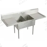 ELKAY Scullery Sink: 2 Bowls, 44 in Overall Ht, 96 in Overall Lg, 27 1/2 in Overall Wd, Widespread (MPN WNSF8248LR2). Key specifications — Brand: ELKAY.