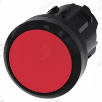 SIEMENS Flush Push Button: Red, 22 mm Mounting Size, Non-Metallic, Momentary (MPN 3SU1000-0AB20-0AA0). Key specifications — Brand: SIEMENS; Action: Momentary; Series: 3SU; Push Button Material Type: Non-Metallic.