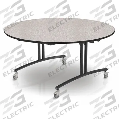 PALMER HAMILTON Folding Table: White Nebula, 30 in Overall Ht, 60 in Overall Lg - Flip-Top Nesting Cafeteria Tables