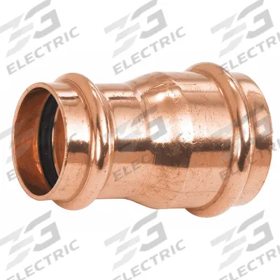 NIBCO Crimp Coupling Fitting: Straight, 2 in CTS x 1 in CTS size, Press-fit x Press-fit - Plumbing Copper & Bronze Press Tube Fittings