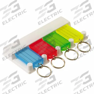 LUCKY LINE PRODUCTS Key Tag Rack: 4 Key Capacity, Green, 2 1/2 in Ht, 5 in Wd - Key Racks & Binders