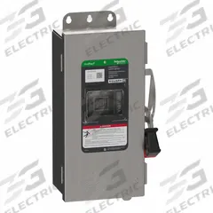 SCHNEIDER Safety Switch: Non-Fusible, 30 A, Three Phase, 600V AC/DC, 304 Stainless Steel (MPN VHU361DSGL). Key specifications — attr867131: SCHNEIDER.