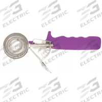 CRESTWARE Disher: 0.9 oz Capacity, 18-8 Stainless Steel/Plastic, NSF Certified, 1 5/8 in Bowl Dia (MPN DD40). Key specifications — Manufacturer Part Number: DD40; Material: 18-8 Stainless Steel/Plastic; NSF Certified: Yes; Product Type: Deluxe Thumb Disher; Scoop Size: #40; Brand: CRESTWARE.