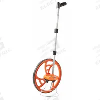 KESON Measuring Wheel: 9,999 ft Range, Fixed Handle Handle, Spoked Single Wheel, Rubber Tread, 23 in (MPN RR410). Key specifications — attr939182: Aluminum; attr939189: Mechanical Measuring Wheel; attr934748: RR410; attr939173: Batteries Not Required; attr939180: Not Foldable; attr939193: SAE; attr939184: Plastic; attr939185: Pistol Grip.