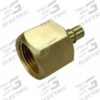 MEM-CO Barbed Fitting Adapter: 1/4 in Pipe x 1/8 in ID Size, FBSPT x Barbed, Brass, Beaded Barb (MPN 1/4BSPT-FB3-NP). Key specifications — Brand: MEM-CO.
