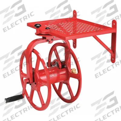 LIBERTY Garden Hose Reel: 150 ft (5/8 in I.D.), 5 1/2 in Reel Dia, Red - Metal Wall-Mount Garden Hose Hangers