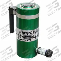 SIMPLEX Hydraulic Ram: Single Acting, 100 ton Nominal Capacity, 4 in Nominal Stroke Lg, Aluminum (MPN RAS1004B). Key specifications — attr98927: SIMPLEX.