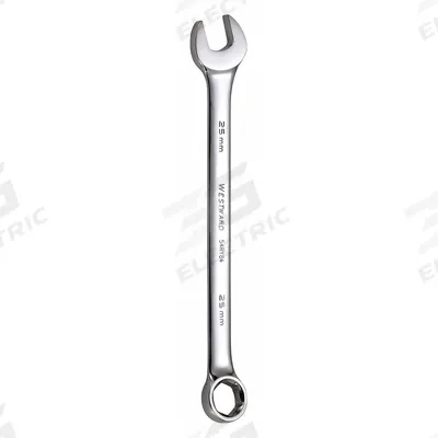 WESTWARD Combination Wrench: Alloy Steel, Chrome, 25 mm Head Size, 14 in Overall Lg - Metric 12-Point Combination Wrenches