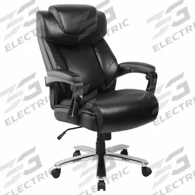 FLASH FURNITURE Office Chair: Hercules, Black, Faux Leather Material, 30 1/2 in Back Ht - Fixed-Arm Office Chairs