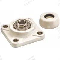 NTN 4 Bolt Flange Bearing: Radial Ball, 1 1/2 in Bore, Polymer, Set Screws, 5 7/64 in Lg, Square (MPN SUCFPL208-24C0FG1). Key specifications — Bore Type: Cylindrical; Brand: NTN; Lubricant Material: FDA/USDA-H1 Solid Grease; Mounting Bolt Size: 1/2 in; System of Measurement: Inch; Included Bearing Cap: Open Cap.