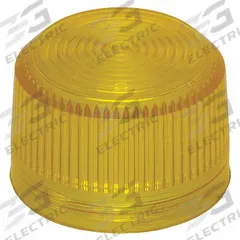 EATON Pilot Light Lens: 30 mm Panel Mounting Hole Dia, Yellow, Fresnel, Incandescent/LED, E34 (MPN E34H4). Key specifications — Brand: EATON; Compatible with Series: E34; Lens Material: Plastic.