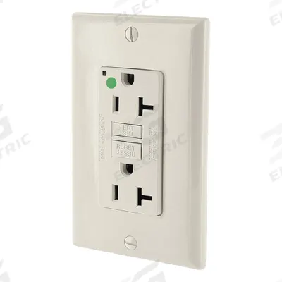 LEVITON GFI Receptacle: Hospital Grade Fed. Spec., Decorator Duplex, 5-20R, Light Almond - General Purpose Receptacles
