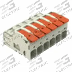 WAGO Lever Wire Connector: 6 Port, 18 AWG – 4 AWG Solid Wire Size Range, 66 A, 600 V, 832 Series (MPN 832-1206). Key specifications — Brand: WAGO; Product Type: Male Pluggable Lever; Series: 832.