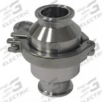 VNE Spring Check Valve: Poppet, Inline Valve Body, 2 in Pipe Size, Clamp x Clamp, For Fluids Media (MPN 45C-62.0-V). Key specifications — Average Surface Roughness (Ra): 20 RA ID; Brand: VNE; 3-A Compliance: Meets 3A Sanitary Standards.