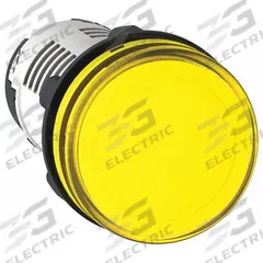 SCHNEIDER ELECTRIC Pilot Light: 22 mm Panel Mounting Hole Dia, LED, Yellow, XB7 (MPN XB7EV05MP). Key specifications — Brand: SCHNEIDER.