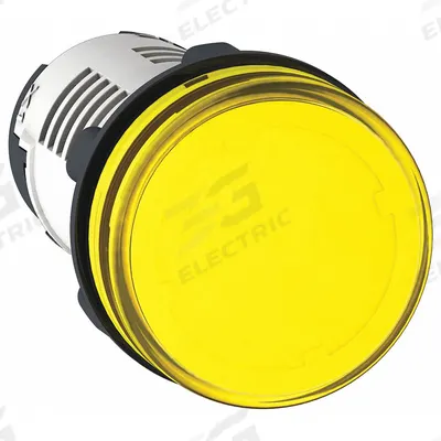 SCHNEIDER Pilot Light: 22 mm Panel Mounting Hole Dia, LED, Yellow - LED Indicator Pilot Lights