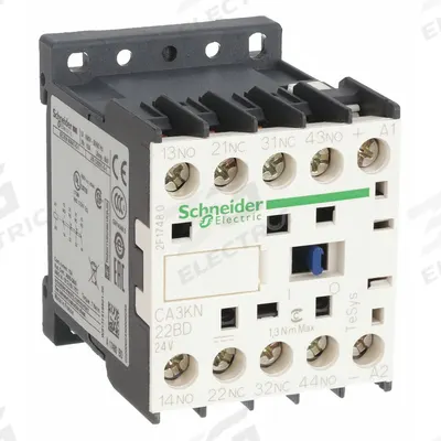 SCHNEIDER Control Relay: DIN-Rail & Surface Relay Mounting, 24V DC Coil Volt, 2NO/2NC - DIN Rail-Mounted Relays