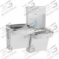 ELKAY Bi-Level Drinking Fountain with Bottle Filler: On-Wall, 8 gph @ 50°F, Stainless Steel, White (MPN LZSTL8WSAP-W1). Key specifications — Brand: ELKAY; Housing Material: Stainless Steel; Filter Access: Bottom Panel Access; Housing Finish: Arctic White; Chilling Capacity: 8 gph @ 50°F; Housing Color: White.