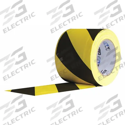 PROTAPES Gaffer's Tape: 6 in Wd, 30 yd Lg, 11 mil Thick, Black/Yellow, Cloth - Residue-Free Cable Path Gaffer's Tape