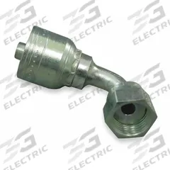 AEROQUIP Hydraulic Crimp Fitting: Steel x Steel, 90° Elbow, -16 For Hose Dash Size, ORS x Crimp (MPN 1AA16FRB16.071). Key specifications — Fitting Gender: Female x Genderless; Fitting Connection Type: ORS x Crimp; For Hose Dash Size: -16; Thread Size: 1-7/16"-12; Brand: AEROQUIP.