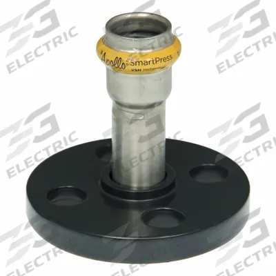 APOLLO Crimp Adapter Fitting: 1/2 in Pipe x 1/2 in Pipe Size, Press-fit x Flange - Gas Stainless Steel Press Pipe Flanges