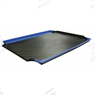 STRUCTURAL PLASTICS Containment Tray: 24 in x 30 in x 1 in, Black/Blue - Spill Trays for High-Durability Stationary Plastic Shelving