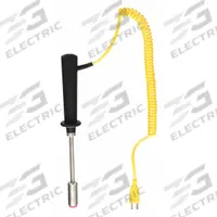 TEST PRODUCTS INTL. Surface Temperature Probe: -58°F to 1,202°F /-50°C to 650°C, 4 in Probe Lg (MPN CK13M). Key specifications — Brand: TEST PRODUCTS INTL.; Accuracy: ±7.54 °F Above 545 °F; Handle Type: Straight.