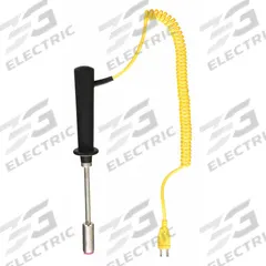 TEST PRODUCTS INTL. Surface Temperature Probe: -58°F to 1,202°F /-50°C to 650°C, 4 in Probe Lg (MPN CK13M). Key specifications — Brand: TEST PRODUCTS INTL.; Accuracy: ±7.54 °F Above 545 °F; Handle Type: Straight.