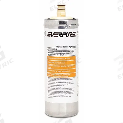 PENTAIR/EVERPURE Quick-Connect Water Filter: 5 micron, 1 gpm, 4,000 gal - Quick-Connect Drinking Fountain & Beverage Machine Water Filters
