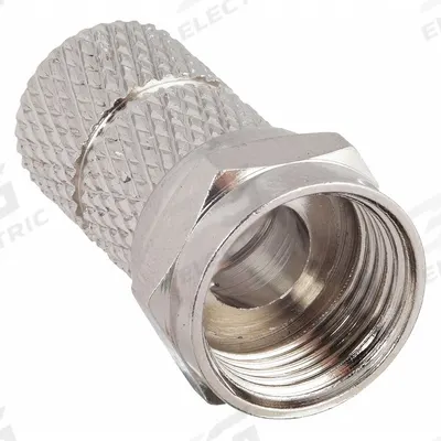 POWER FIRST Coaxial Connector: Male, Connector, Silver, Twist-On, RG-6, 1 GHz Max Freq - F-Type Coaxial Connectors