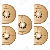 FEIN Oscillating Scraper Blade: 3 9/16 in Blade Wd, 3 9/16 in Blade Lg, Carbide Grit, 5 Pieces, 5 PK (MPN 63502169230). Key specifications — attr1097676: FEIN; attr1097658: Carbide Grit; attr1097655: Circular.