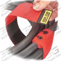 RIP-TIE Hook-and-Loop Cable Tie: 18 in Lg, 4.00 in, 2 in Wd, Brass/Nylon, Black, 10 PK (MPN EW-18-010-BK). Key specifications — Material: Nylon; Color: Black; Max. Bundle Dia.: 4.00 in.