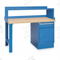 LISTA Workbench: Fixed Ht, Butcher Block, 60 in x 30 in, 1,000 lb Overall Load Capacity, Blue, Blue (MPN XSWB30-60BT/BB-SRS). Key specifications — Height Adjustability: Fixed Height; Brand: LISTA; Color: Blue.