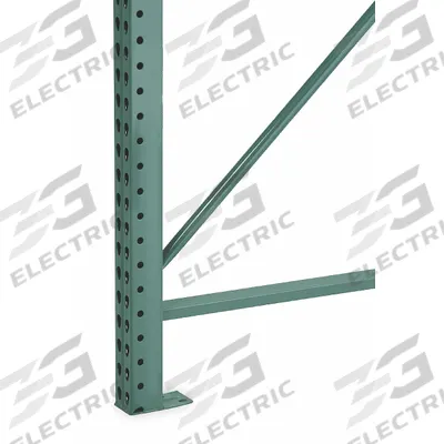 STEEL KING Upright Frame: Teardrop, 18 ft Overall Ht, 42 in x 3 in, Green - Steel King Impact-Resistant Teardrop Pallet Rack Uprights