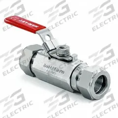 HAM-LET Manual Two-Way Ball Valve: 1/2 in, Stainless Steel, Straight, Compression x Compression (MPN H-700-SS-L-12MM-T-LD). Key specifications — Brand: HAM-LET; Handle: Locking Lever.