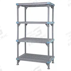 QUANTUM STORAGE SYSTEMS Shelving Unit: 36 in x 24 in, 62 in Overall Ht, 4 Shelves, Quick-Adjust (MPN QP243662VS-4). Key specifications — Resistance Properties: Abrasive Chemical-Resistant; Shelf Adjustment Type: Quick-Adjust; Frame Material: Polypropylene; Shelving Material: Polypropylene; Brand: QUANTUM STORAGE SYSTEMS.