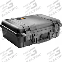 PELICAN Protector Case: 18 1/2 in L x 14 1/16 in W x 6 15/16 in D, Polypropylene, Black, 0-10 in (MPN 1500-005-110). Key specifications — Color: Black; Closure Type: Latch; Features: O-Ring Seal; Brand: PELICAN.