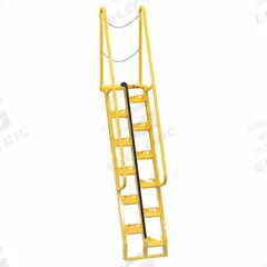 VESTIL Alternating Tread Stairs: 10.5 ft Overall Ht, Steel, 350 lb Load Capacity, Perforated (MPN ATS-7-68). Key specifications — Color: Yellow; Brand: VESTIL.