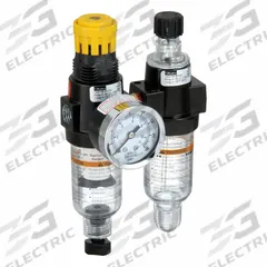 PARKER Filter/Regulator/Lubricator: 1/4 in NPT, 24 scfm, 250 psig Max Op Pressure, 5 micron, Mist (MPN 14G11B18F0GD). Key specifications — attr109588: 14; attr109546: Twist Drain (Filter Bowl); attr109524: PARKER.