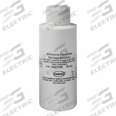 HACH Ammonia Electrode Storage Solution: 50 mL Volume, Liquid, 19 to 3,000 μg/L, Solution, 1 (MPN 2541259). Key specifications — Brand: HACH; Chemical Family Type: Solution; Concentration: 19 to 3,000 μg/L; Form: Liquid; Manufacturer Part Number: 2541259; Product Type: Ammonia Electrode Storage Solution.