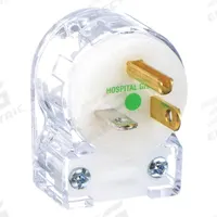 HUBBELL Straight Blade Plug: Hospital Grade, 5-20P, 125V AC, 20 A, 2 Pole, 3 Blade, Clear (MPN HBL8315CAT)