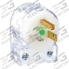 HUBBELL Straight Blade Plug: Hospital Grade, 5-20P, 125V AC, 20 A, 2 Pole, 3 Blade, Clear (MPN HBL8315CAT)