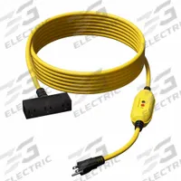 APPROVED VENDOR Line Cord GFCI: Auto Reset, 51 ft Lg, 12/3, 5-15P Plug, 15 A Current, 125V AC, 5-15R (MPN 875LD8). Key specifications — NEMA Plug Configuration: 5-15P; NEMA Receptacle Configuration: 5-15R; Brand: APPROVED VENDOR; Voltage: 125V AC.