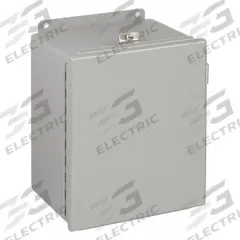 WIEGMANN Enclosure: Steel, 16 in x 14 in x 6 in, NEMA 12/13/4, Solid Cover, Hinged (MPN BN4161406CH). Key specifications — Closure Method: Clamps; Brand: WIEGMANN; Knockouts: Not Included.
