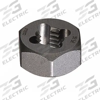 CLEVELAND Hex Threading Die: M3x0.5 Metric, 19/32 in Hex Wd, Carbon Steel (MPN C29192) - Solid Hex Rethreading Dies